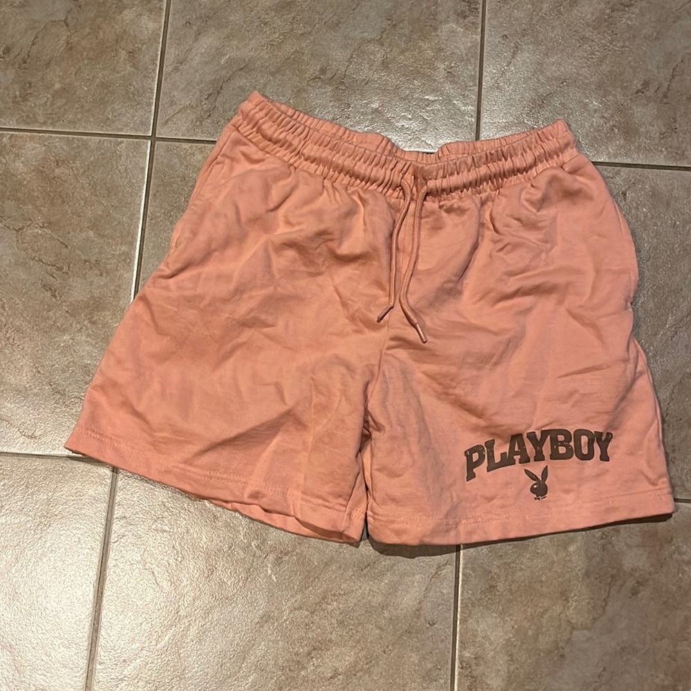 Playboy coral fleece sweat shorts